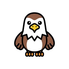 Obraz premium Cartoon bird with brown wings.