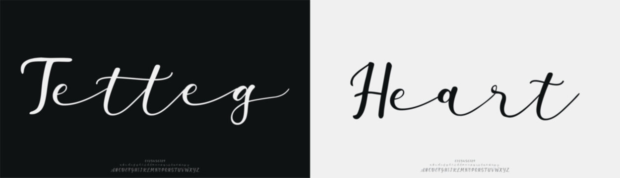 Tetteg Heart, signature Font Calligraphy Logotype Script Brush Font Type Font lettering handwritten
