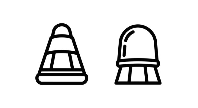 Set of drone propeller guards and aerodynamic motor caps line icons isolated on white representing safety protection and structural components for multirotor aircraft and quadcopter machinery