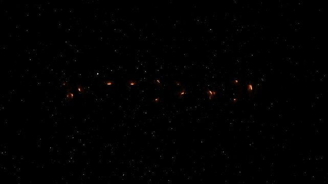 Bye For Now Text Neon Reveal Animation With Fire Effect - Glowing Word