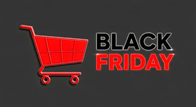 Black friday shopping cart icon