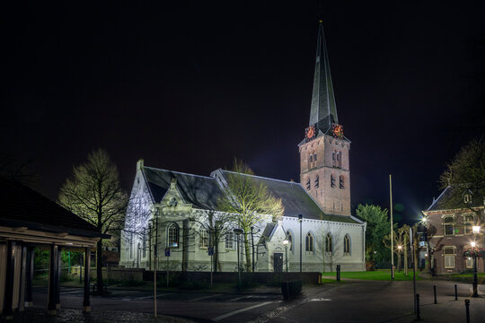 Paulus church Baarn in the evening (the Netherlands)