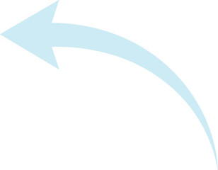 Curved light blue arrow vector, elegant directional pointer, modern navigation element, UI UX design asset for web and mobile interfaces © xantii