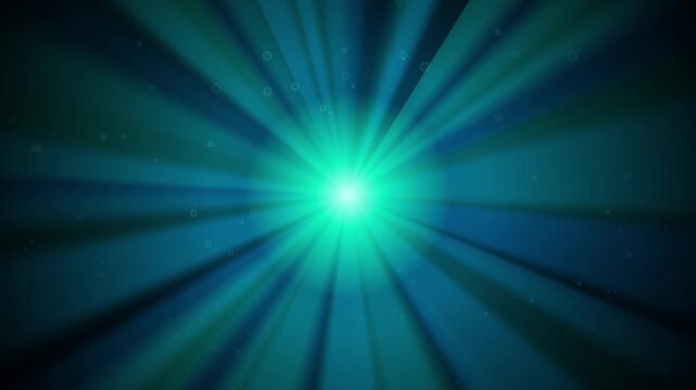 Vibrant light rays radiating outward from a central glow, creating an ethereal underwater or cosmic abstract background design.
