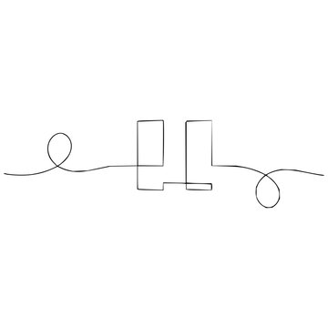 Continuous line drawing forming the double letter 'L' with graceful curves and minimalist aesthetic, representing simplicity and fluid connection