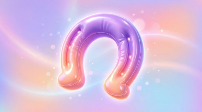 Soft Gradient Bold Fabric Style illustration of horseshoe 