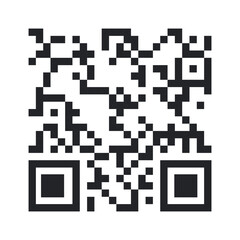 Fototapeta premium Qr code icon. Barcode scan simple pictogram, monochrome quick response technology for web app design, mobile app, payment and phone flat style. Vector isolated illustration