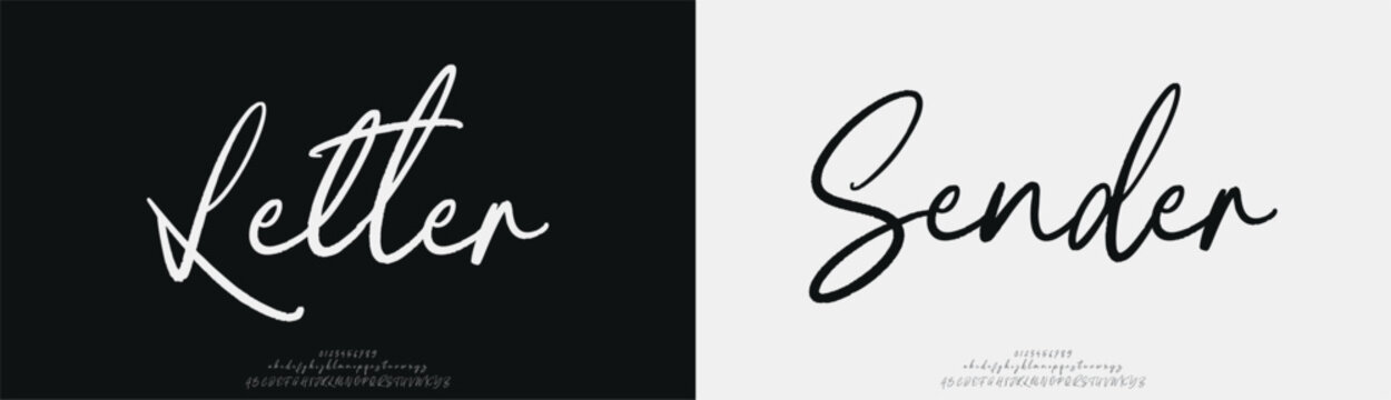 Letter Sender, Script elegant alphabet beauty logo font. Classic beautiful Modern luxury Serif Letter Minimal Fashion. Typography decoration logotype fonts, wedding, logos. vector illustration
