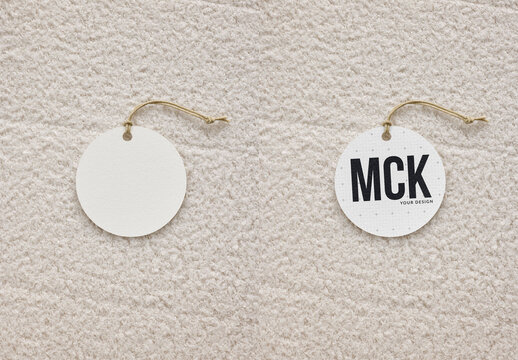 Mockup Of Customizable Circular Tag