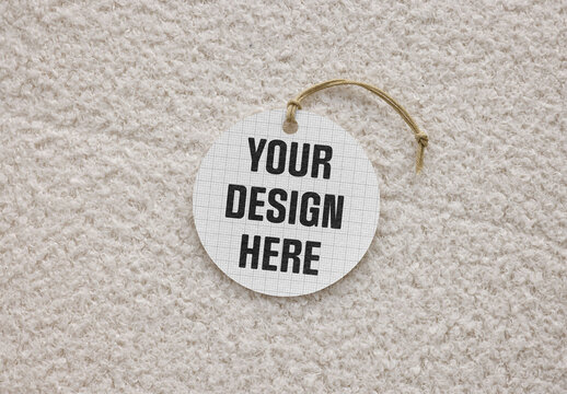 Mockup Of Customized Circular Tag