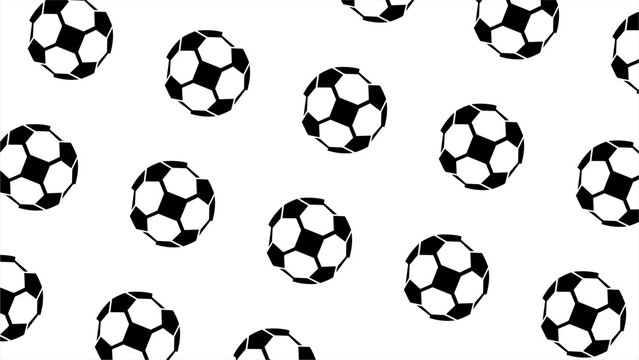 Seamless Pattern of Black and White Soccer Balls on White Background Sports Background