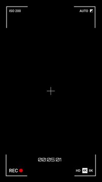 Seamless smartphone screen recorder frame in vertical format. 4K video with alpha channel