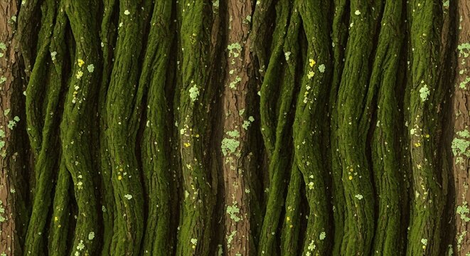 Close-up of Twisted Green Vines with Small White Flowers.