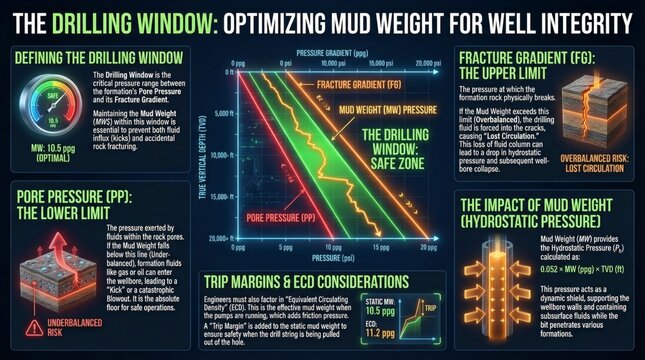 Understanding the Drilling Window for Effective Mud Weight Management in Well Integrity and Safety Parameters