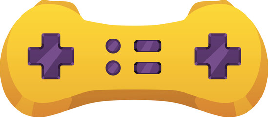 Gamepad yellow joystick, vector flat game device wireless controller, portable videogame handheld equipment with buttons © sabelskaya