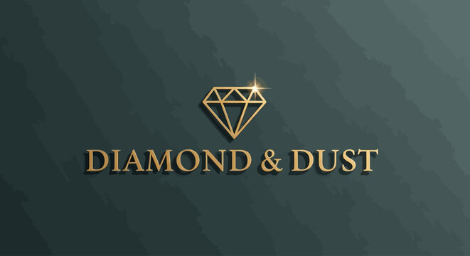 Luxury brand logo with gold text.