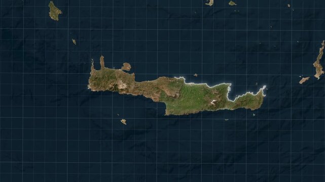 Crete Island Map Animation