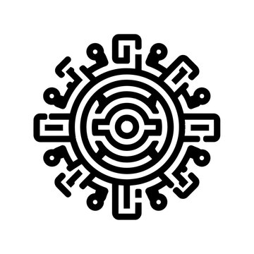 Minimalist Aztec Pattern Icon Vector