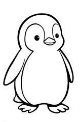 Fototapeta premium A cute baby penguin coloring page.