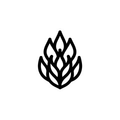Fototapeta premium Minimalist Hops Icon for Brewery Branding