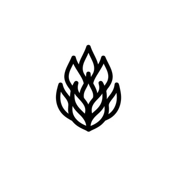 Minimalist Hops Icon for Brewery Branding