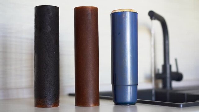 Replacement of drinking water filters, reverse osmosis, water from tap