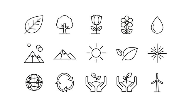 Eco friendly icons and symbols.