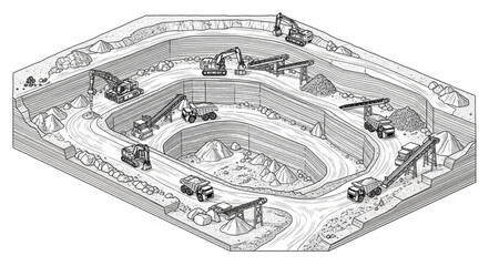 Isometric Detailed Vintage Racing Stadium Model Illustration. © Putra