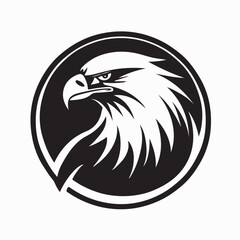 Fototapeta premium Minimalist Eagle Circle Logo for Modern Brand Identity On White Background