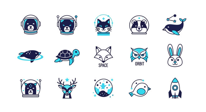 Collection of various animal icons.