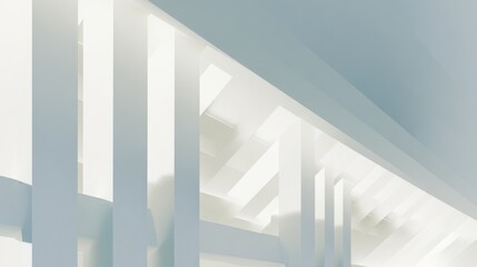 Naklejka premium Modern abstract architectural rendering. White geometric shapes and light interplay