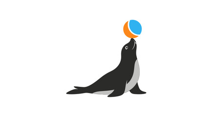 Seal Playing with Colorful Beach Ball. © Novi Ratnasari