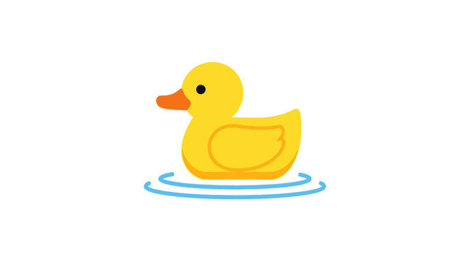 Rubber duck in water floating.