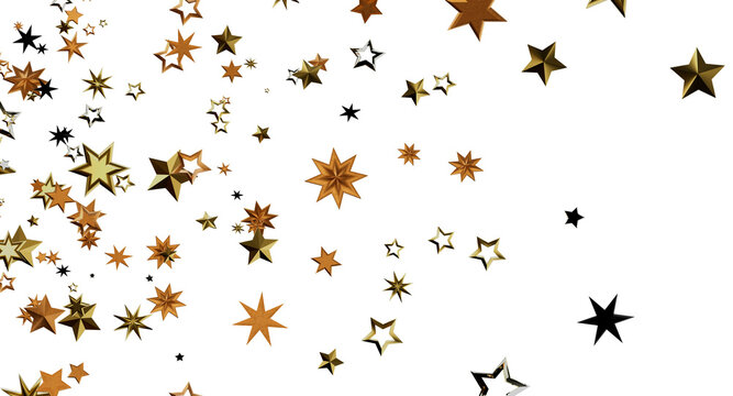 Abstract background featuring gold stars on a white background. Perfect for holiday designs, celebrations, and festive c
