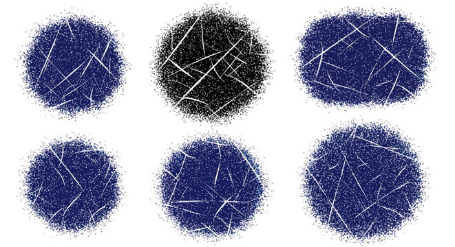 Scratched Grunge Circles and Oval Shapes - Abstract Textures