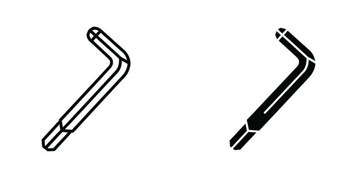 Two views of a bent metal tool with angled and flat ends