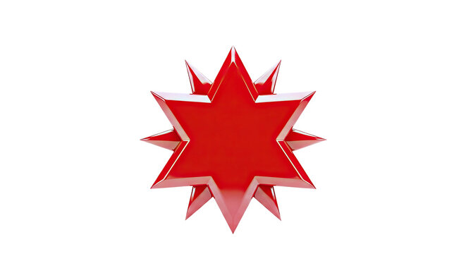 Red Seven-Pointed Star Shape