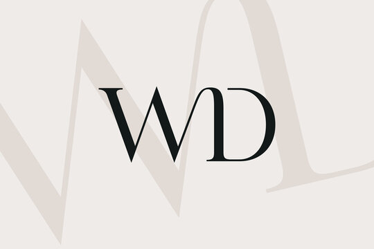 WD or DW letter logo icon design. Classic style luxury initials monogram.