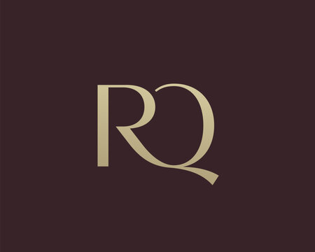 RQ letter logo icon design. Classic style luxury initials monogram.