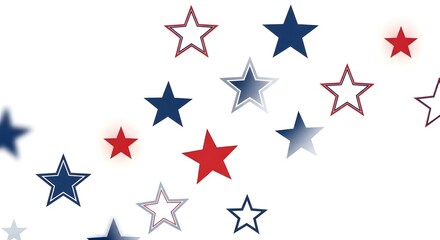 Obraz premium Patriotic star decorations in red white and blue