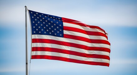 Obraz premium The american flag waving in the wind