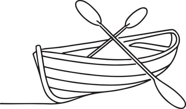 Black and white line drawing of aold boat  with a tall, thin mast and a single sail