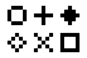 Fototapeta premium A set of geometric shapes and symbols in a minimalist black and white design