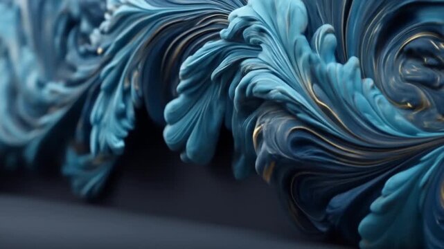 Abstract swirling pattern in teal and gold tones for creative visuals