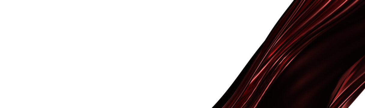 Abstract design of flowing red silk on a white background. Perfect for elegant and modern projects. Offers a sense of lu