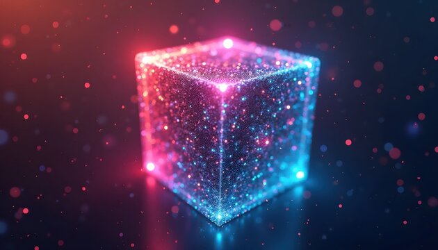 Futuristic Cube Matrix Gradient Abstract 3D Background Design