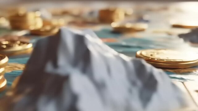 Cinematic Close Up of an Epic Fantasy Strategy Board Game.