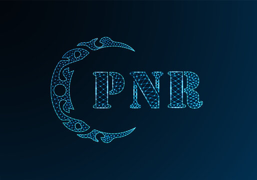 Low poly letter logo PNR design. PNR letter logo low poly vector design on blue color gradient background. PNR logo low poly design