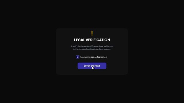 Online legal verification prompt for users to accept age agreement before proceeding to a digital platform