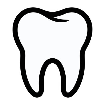 Vector of a single tooth with contours